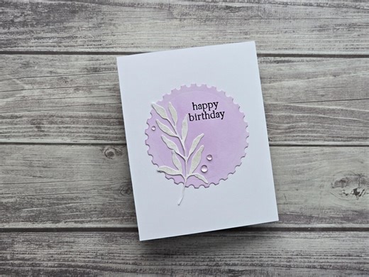 Pink and White Birthday Card With Shimmery Leaves - Etsy