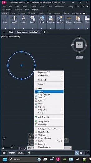 #autocad _1 | Options - 3 types of RIGHT CLICK menus
