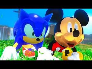 Super Mario Odyssey: Sonic vs Mickey Mouse - Full Game Walkthrough (2-Player Splitscreen Race)