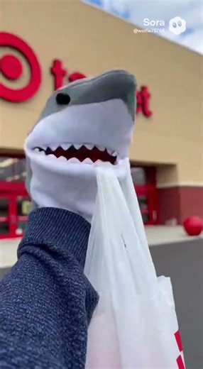 Shark puppet goes to target #puppets #sharkpuppet #funny #shark #food #fun #target #shoppingtime