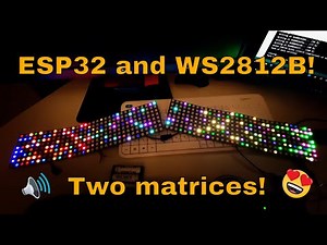 WS2812B 32x8 RGB LED flexible matrix - Two matrices demo ESP32 (4K)