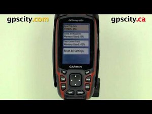 The RESET menu in the Garmin GPSMap 62S with GPS City