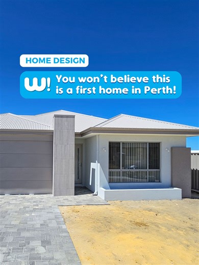 This is a first home in Perth - WOW! Affordable designs. Expert guidance. Triple the Grant™ $30k*. Discover how you could build your first home with WOW Homes at www.wowhomes.com.au #firsthomebuyer #perthhomes #PerthBuilder #firsthome #perthhomebuilders *T&Cs apply