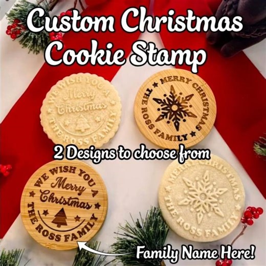 Custom Christmas cookie stamps, Laser Engraved