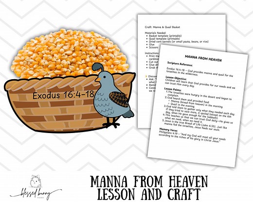 Manna From Heaven Bible Lesson & Craft: Printable (PDF) - Etsy