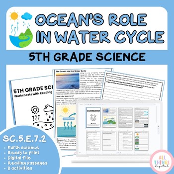 Ocean & Water Cycle SC.5.E.7.2 5th Grade Earth Science Activity & Answer Key