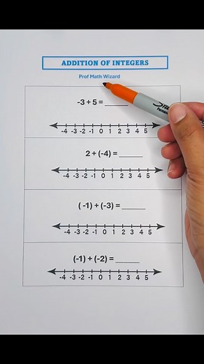 553K views · 5.5K reactions | Addition of Integers #math | Prof Math Wizard | Facebook