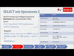 2 MySQL - SELECT Abfragen mit Operatoren und Aggregationen