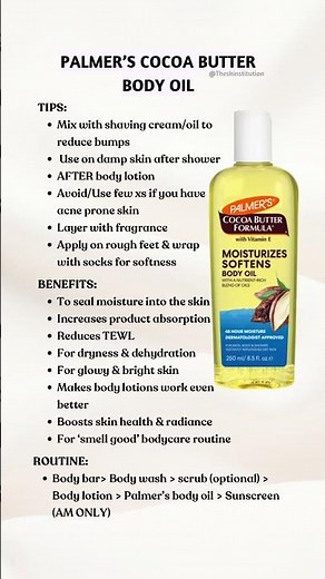 One of my favorite bodycare products; the Palmers cocoa butter body oil. Tips, routine, & benefits