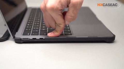 HXCASEAC Case Compatible with MacBook Air 15 inch 2026 2025 2024 2023 / M5 M4 M3 M2, Anti-Scratching Protective Hard Cover with Foldable Stand A3241 A3114 A2941 - Black