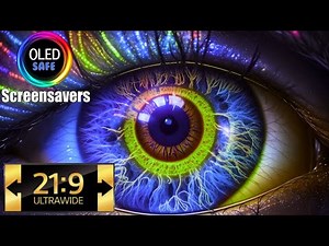 21:9 Ultrawide Mesmerizing Vibrant Moving Eyes Screensaver - 10 Hours - 4K
