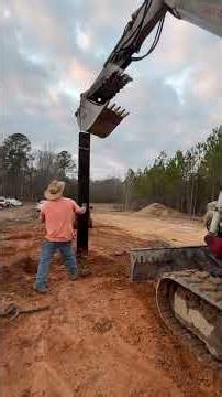 Cross ties in for cow pasture fence #dingo #takeuchi #excavator