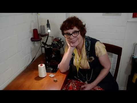 Slow stitching meditations with Cyndy, sewing on buttons