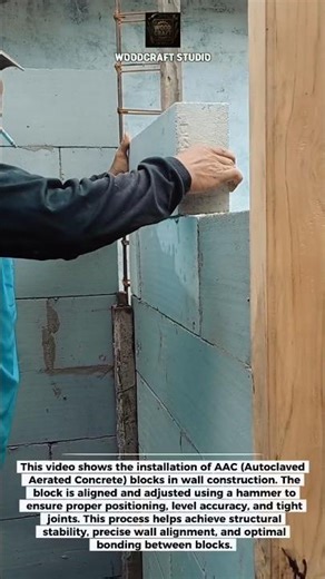 Perfect AAC Block Wall Installation Using Hammer #construction #masonry #shorts