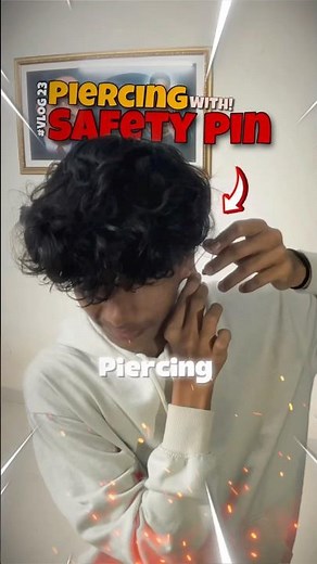 Piercing with Safety Pin ??🧷 😱