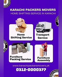 🔥Shift your house with www.karachipackersmovers.pk is the best Movers and Packers Services Provider Company in Karachi, We Providing Cheap and Best Shifting Services to our client. We know the value of customers goods so always take care and provide them 100% safe and reliable Shifting Services. Some of the Services we offer include: Home Shifting Packing Furniture Transport Office Shifting Furniture Movers Furniture Removing And Fixing Domestic Relocation If you are Planning to Move your Home 