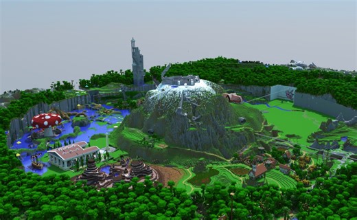 [2b2t.org][Mu Megabase]无规则服务器中最大的建筑群？超详细的第一视角探索巨慕城~