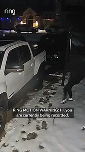 Someone was checking Hussein's truck door when they heard Ring's Motion Warning. They made sure not to stay long. | Ring