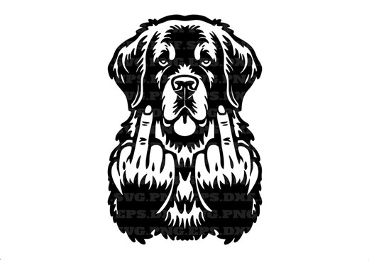 Bernard Dog Peeking Dog – Middle Finger SVG and PNG Cut Files, Instant Download Digital Clipart for T-shirt - Etsy
