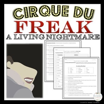 Cirque du Freak Novel Study | No Prep Middle School ELA Literature Unit