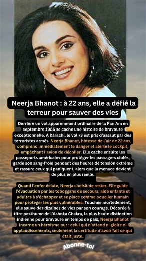 Neerja Bhanot, l’héroïne du vol 73.