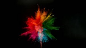 Super Slow Motion Coloured Powder Explosion Isolated Black Background Filmed