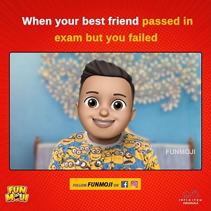 75K views · 5.8K reactions | When your best friend passed in exam but you failed || @Funmoji | Funmoji | Facebook