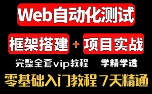 2024新版Web自动化测试教程，2小时从零基础入门到精通Web自动化测试【涵盖框架 项目实战】，7天精通Web自动化测试！