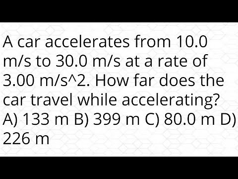 A car accelerates from 10.0 m/s to 30.0 m/s at a rate of 3.00 m/s^2. How far does the car travel whi
