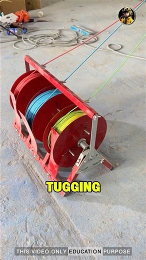 wire threading machine feeds cables: #wire #electricalcable #electricity #shorts