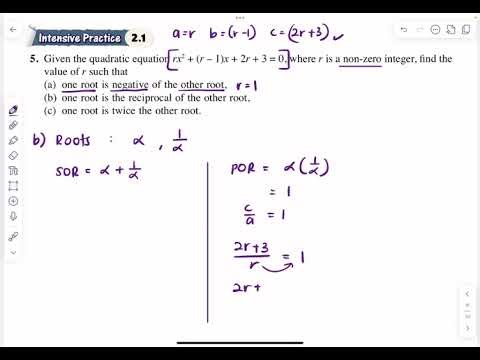 Intensive Practice 2.1 Q5 | Form 4 Add Maths Chapter 1