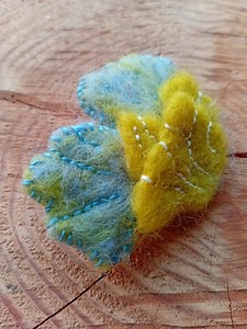Needle Felted Lichen Brooch: Green, Blue, Yellow Wool Embroidery Clasp - Etsy UK