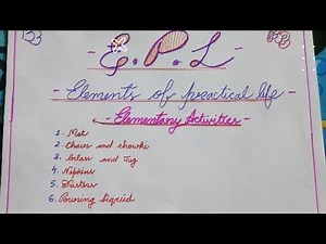 EPL exercises of Practical learning and EPL activities