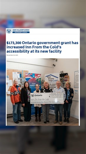 Proud to share that our government is investing $173,300 through the Ontario Trillium Foundation to support Inn From the Cold and its new purpose-built shelter in Newmarket. This funding will help install a fully accessible elevator, new washroom accessibility features, and other upgrades that ensure their new facility is welcoming and barrier-free for everyone who needs support. Grateful to the entire IFTC team for the life-changing work they do every day for people experiencing homelessness in