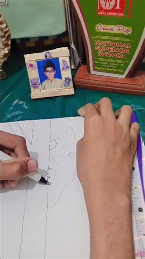 Cute cat face sketch 🥰😍#artlovers#craft#art#calligraphyart#trending