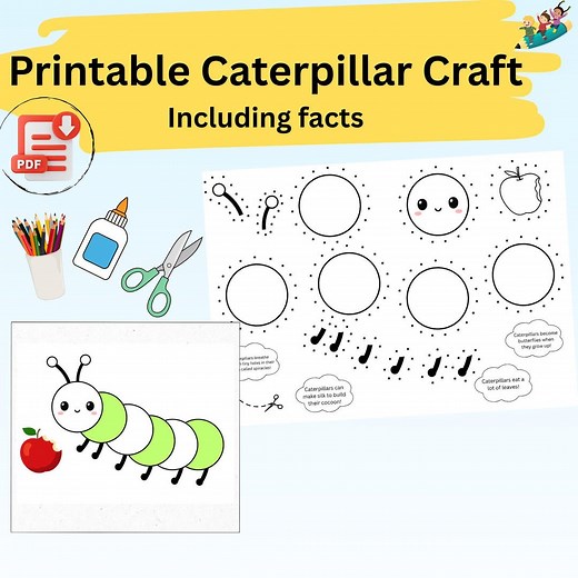 The Hungry Caterpillar Kids Printable Kids Activities at Home for Kids Easy Craft for Kids Craft Cut and Paste Craft Pdf Homeschool Animals - Etsy Australia