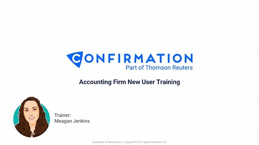 Confirmation New User Training Webinar