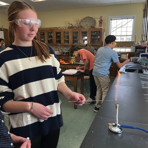 The Hill School on Instagram: "8th grade students conducted the Flame Test lab in their Science class. This aligns with their study of chemistry, the periodic table, and the structure of different elements. Utilizing a variety of salt compounds, students tested them by putting them in a flame and observing the colors each created. #stemeducation #science #MiddleSchool #ithappensathill #whyhill"