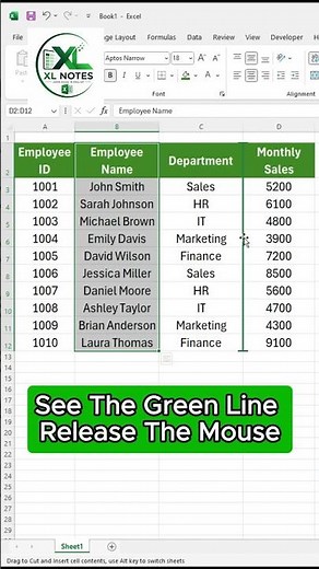 Excel Shift + Drag Trick You NEED To Know 😳⚡#Excel #ExcelTips #Shorts