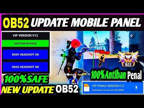 Free Fire OB52 Antiban Headshot Panel 🔥 | Mod Menu + Injector OB52 100% Safe ✅ | #freefire #ob52