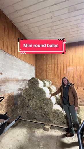 Stacking Mini Round Bales for Efficient Farming