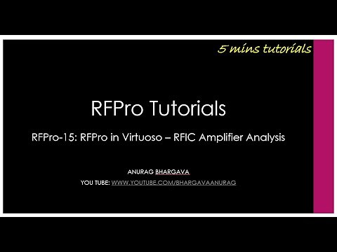 RFPro-15: RFPro in Virtuoso - RFIC Amplifier Analysis with RFPro