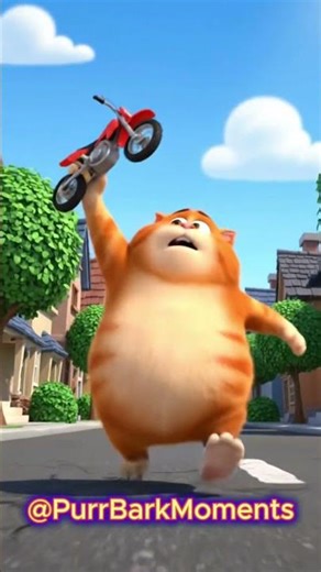 🐱 Fat Cat and the Dirt Bike 🏍😂 | Funny Cat Shorts #shorts #fatcat #dirtbike #hondacrf #crf #cartoon