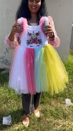 Lyra🦋 on Instagram: "Customised unicorn 🦄 theme dress with computerized embroidery work. For customization please dm #CustomFit #kidsfashion #computerizedembroidery #customizedoutfits #madewithlove"