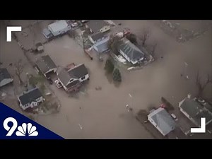 RAW: Aerial view of flooding damage in Nebraska