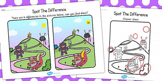 Monsters Spot the Difference Activity