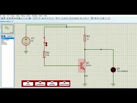 TTL NOT Gate Using BC547 Transistor - Simulation in Proteus Logic Project ‪@budatechnolog‬