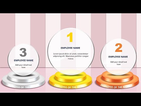 Three Glass Trophies Design in PowerPoint | Employee of the Month Slide