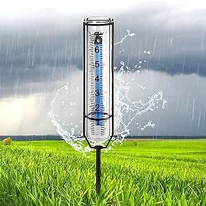 Rain Gauge - Freeze Proof Outdoor Rain Gauges for Yard with Stake, Detachable Decorative Rain Measure Gauge with Large Numbers for Garden, Lawn and Yard