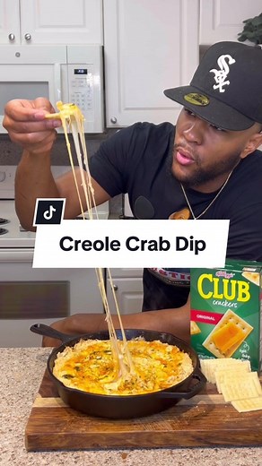 If you need a Super Bowl recipe, try this Creole Crab Dip and pair it with @Club Crackers 🔥🔥 Who yall think Usher will share the stage with at halftime? Alicia Keys is almost certain for sure • #appetizer #seafood #dip #easyrecipe #fyp